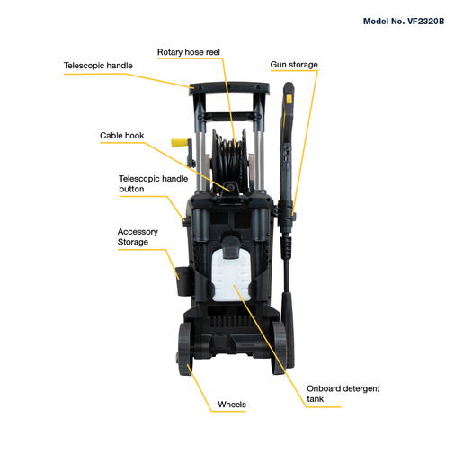 Vyking Force 2200W Electric Pressure Washer Kit - VF2320B