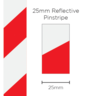 SAAS Pinstripe Reflective Red/White 25mm x 1mt - 11600