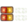 RoadVision LED Marker Lights Red/Amber 10-30V 50x25x15mm 2 Pieces - BR7AR2S