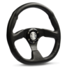 SAAS Drift Steering Wheel Leather 14inches ADR Black Flat Bottom - D1-SWB-F