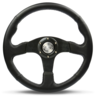 SAAS Steering Wheel Leather 14inches ADR Black Spoke - D1-SWB-R