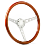 SAAS Steering Wheel Wood 15" ADR Classic Brushed w/ Holes - SW701BAW