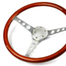 SAAS Steering Wheel Wood 15" ADR Classic Brushed w/ Holes - SW701BAW