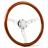 SAAS Steering Wheel Wood 15" ADR Classic Chrome w/ Holes - SW701CHW