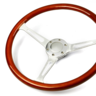 SAAS Steering Wheel Wood 15" ADR Classic Brushed Alloy Slotted - SW702BAW