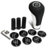 SAAS Leather Gear Knob Black Aluminium Insert w/ 8 Shift Patterns - SGKAL