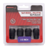 Performance Plus Wheel Nuts Acorn Bulge 1/2" Black 35mm long 5 Pack - PP335315BC