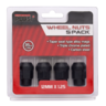 Performance Plus Wheel Nuts Acorn Bulge 12mm x 1.25 Black 35mm 5 pk - PP335355BC