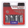 Performance Plus Wheel Nuts Flat Head Bulge 1/2" Chrome 40mm 5 pk - PP440915