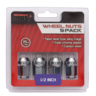 Performance Plus Wheel Nuts Flat Head Bulge 1/2" Chrome 35mm 5 pk - PP435915