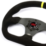 SAAS 13" Steering Wheel Suede ADR Black Flat Bottom + Indicator - D1-SWB-F33