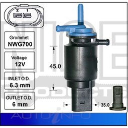 Nice Products Windscreen Washer Pump - NWP1264