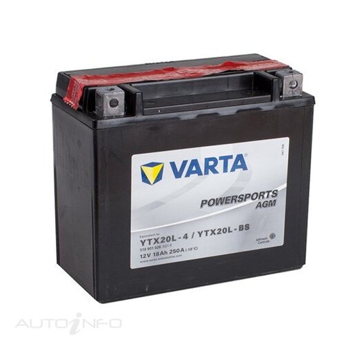 Varta Powersports AGM 12V 18Ah Motorcycle Battery - YTX20L-BS