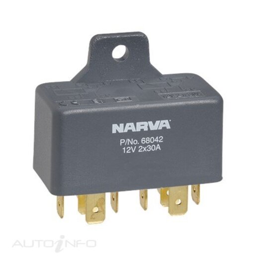 Narva 12V 30A X2 TWIN RELAY - 68042