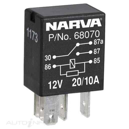 Narva 12V 5P 20/10A C/O MICRO RELAY1 - 68070