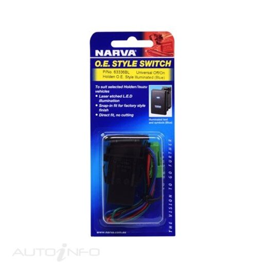 63336BL SWITCH OE TO SUIT HOLDEN BLUE ILLUMINATION UNI NARVA