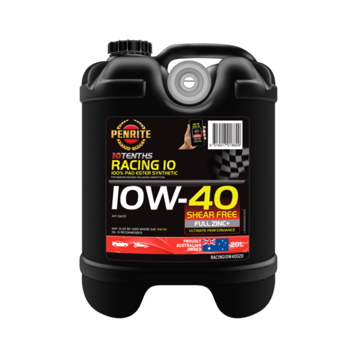 Penrite 10 Tenths Racing 10W-40 Full Synthetic Engine Oil 20L - RACING10W40020