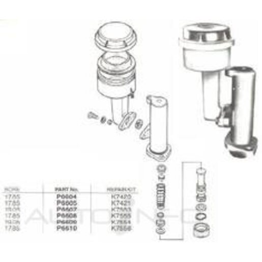 Protex Brake Master Cylinder - P6610