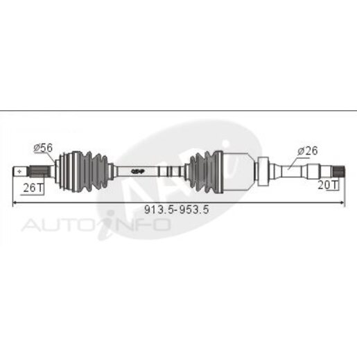 Protex Protrain - Rebrand (AADi-GSP) Drive Shaft - Transverse/CV Shaft - PSA604