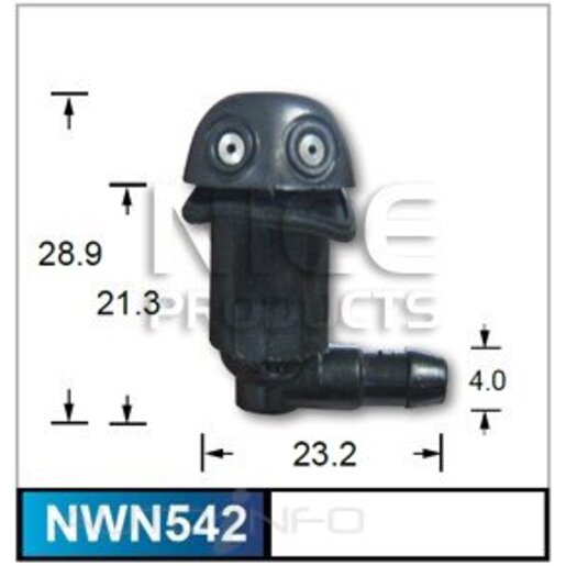 Nice Products Windscreen Washer Nozzle - NWN542