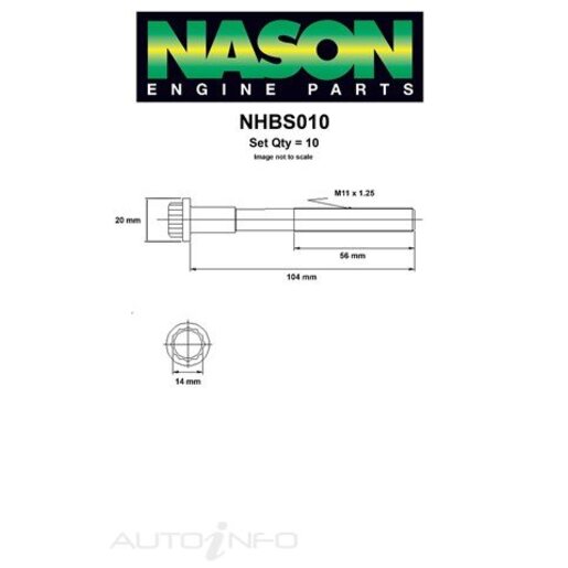 Nason Cylinder Head Bolt Set - NHBS010