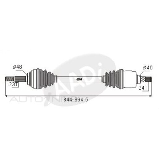 Protex Protrain - Rebrand (AADi-GSP) Drive Shaft - Transverse/CV Shaft - PSA754