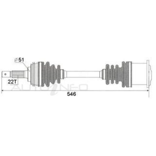 Protex Protrain - Rebrand (AADi-GSP) Drive Shaft - Transverse/CV Shaft - PSA876