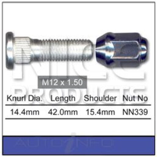 Nice Products Wheel Stud & Nut Set - NS384D