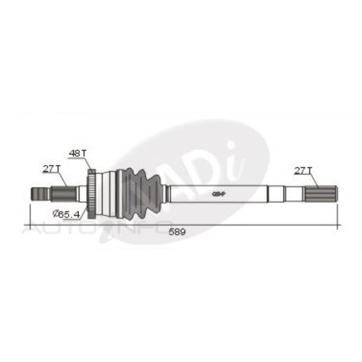 Protex Protrain - Rebrand (AADi-GSP) Drive Shaft - Transverse/CV Shaft - PSA915A