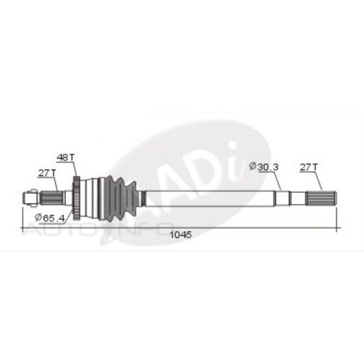 Protex Protrain - Rebrand (AADi-GSP) Drive Shaft - Transverse/CV Shaft - PSA916A