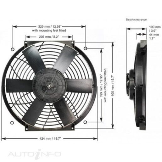 Davies Craig 16-inch Thermatic Fan (24 volt) - 0172