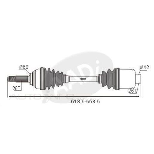 Protex Protrain - Rebrand (AADi-GSP) Drive Shaft - Transverse/CV Shaft - PSA407