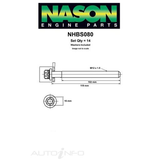 Nason Cylinder Head Bolt Set - NHBS080