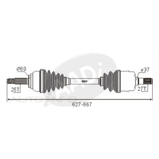 Protex Protrain - Rebrand (AADi-GSP) Drive Shaft - Transverse/CV Shaft - PSA404