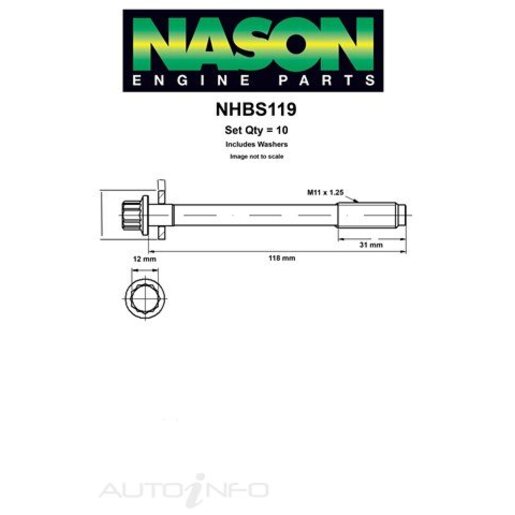 Nason Cylinder Head Bolt Set - NHBS119
