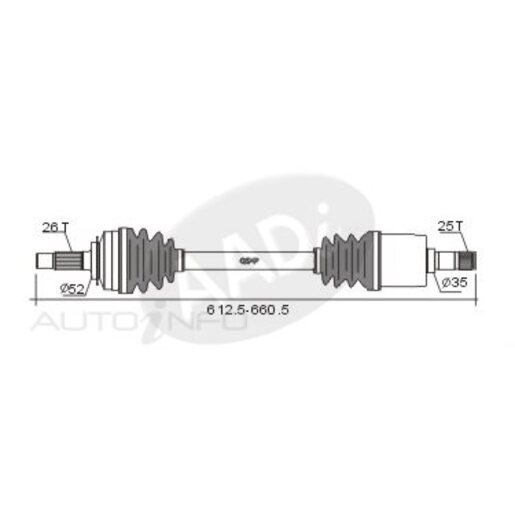 GSP Drive Shaft - Transverse/CV Shaft - CVS.HO01