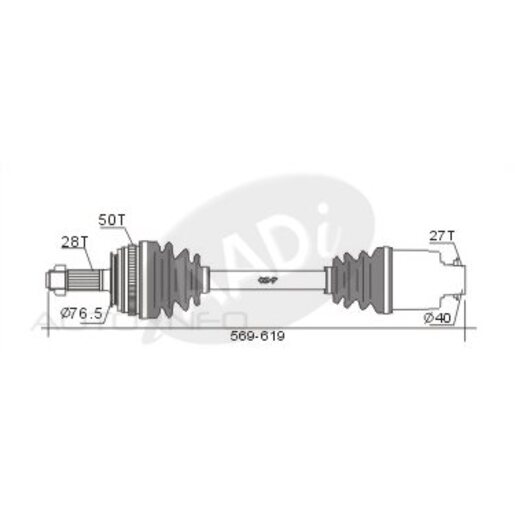 GSP Drive Shaft - Transverse/CV Shaft - CVS.449