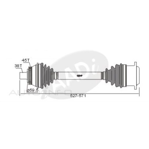 GSP Drive Shaft - Transverse/CV Shaft - CVS.VW33