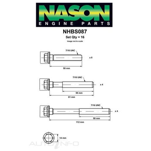 Nason Cylinder Head Bolt Set - NHBS087
