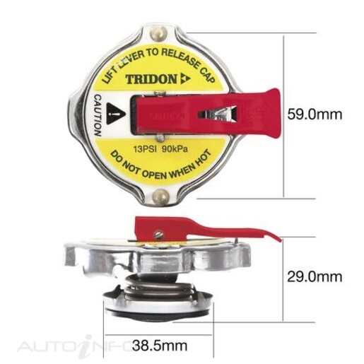 Tridon Radiator Cap - Lever Style - CA15100L