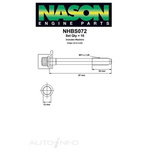 Nason Cylinder Head Bolt Set - NHBS072