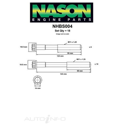 Nason Cylinder Head Bolt Set - NHBS004