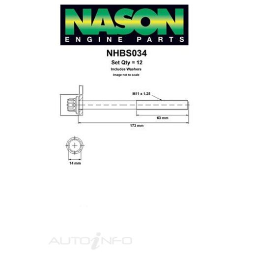 Nason Cylinder Head Bolt Set - NHBS034