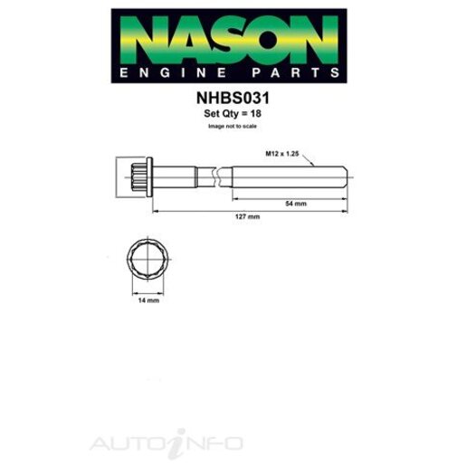 Nason Cylinder Head Bolt Set - NHBS031