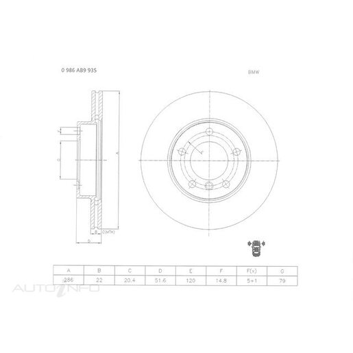 Bosch Front Disc Rotor - PBR979