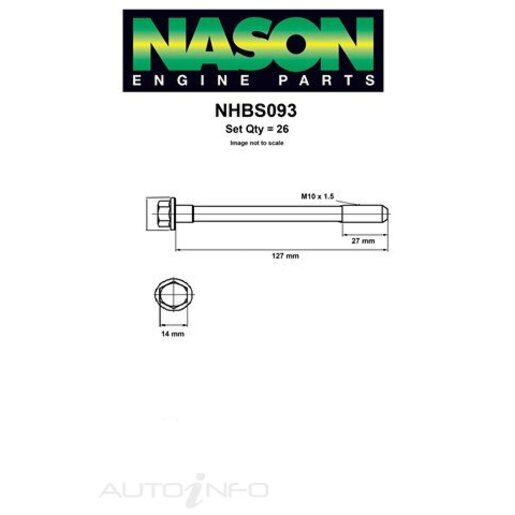 Nason Cylinder Head Bolt Set - NHBS093