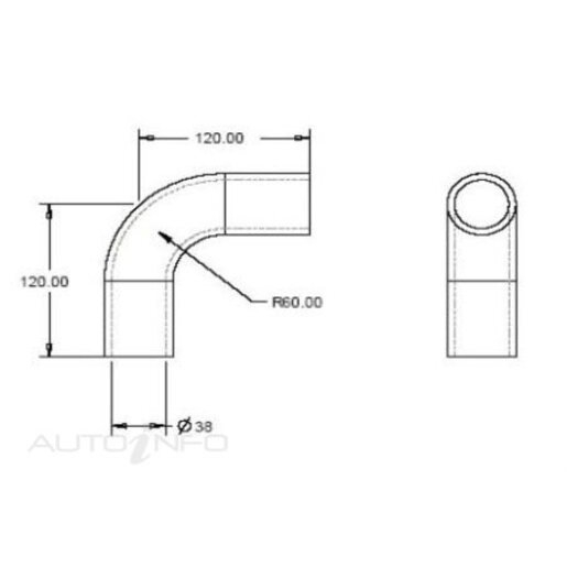 Davies Craig Hose 90Degree 38mm ID Rubber Radiator - 8505