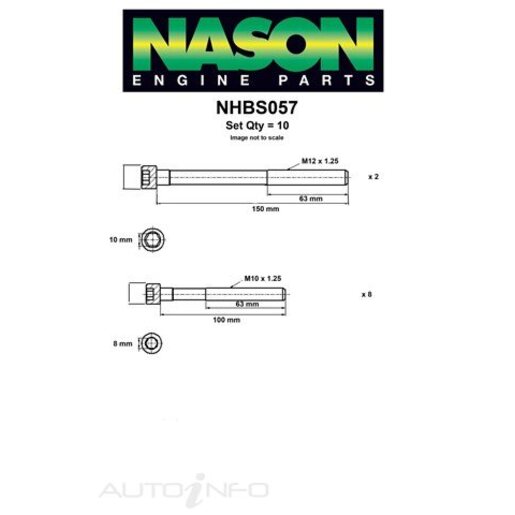Nason Cylinder Head Bolt Set - NHBS057