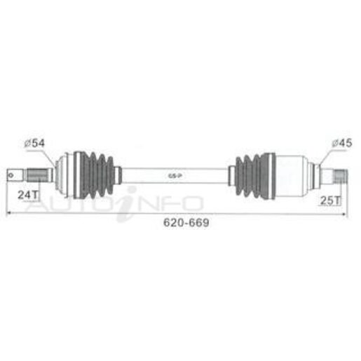 Protex Protrain - Rebrand (AADi-GSP) Drive Shaft - Transverse/CV Shaft - PSA718