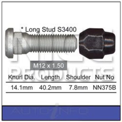 Nice Products Wheel Stud & Nut Set - NS340X